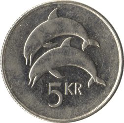 Izland-1999-5 Kronor-Nikkelezett acél-UNC-Pénzérme