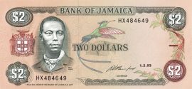 Jamaika 1993. 2 Dollars UNC