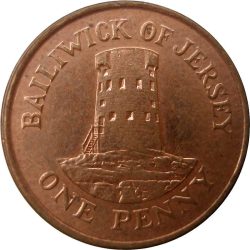 Jersey-1994-1 Penny-Réz-nikkel-UNC-Pénzérme