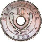 Kelet-Afrika-1922-10 Cents-Bronz-F-Pénzérme