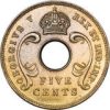 Kelet-Afrika-1924-5 Cents-Bronz-F-Pénzérme