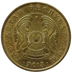 Kazasztán-2018-5 Tenge-Sárgaréz bevonatú acél-UNC-Pénzérme