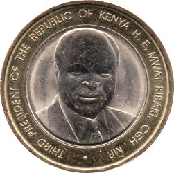 Kenya-2003-40 Shilling-Bimetál-UNC-Pénzérme