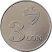Kirgizisztán-2008-3 Som-Nikkelezett acél-UNC-Pénzérme