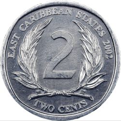 Kelet Karibi Államok-2011-2 Cent-Alumínium-UNC-Pénzérme
