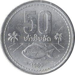 Laosz-1980-50 Att-Alumínium-UNC-Pénzérme
