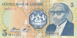 Lesotho 1989. 5 Maloti-UNC