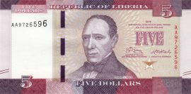 Líbéria 2016. 5 Dollar-UNC