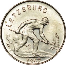 Luxemburg-1964-1 Franc-Réz-Nikkel-VF-Pénzérme