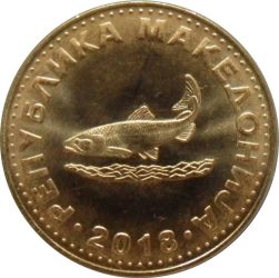 Makedónia-2018-2 Dénár-Bevonatos acél-UNC-Pénzérme