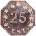 Málta-1975-25 Cents-Sárgaréz-VF-Pénzérme