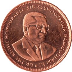 Mauritius-2007-5 Cent-Rézbevonatú acél-UNC-Pénzérme