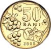   Moldova-2005-50 Bani-Sárgarézzel bevont acél-UNC-Pénzérme