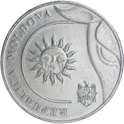 Moldova-2018-2 Lei-Nikkelezett acél-UNC-Pénzérme