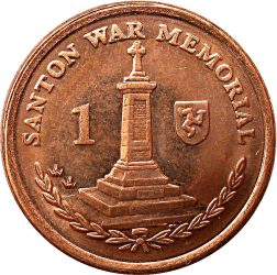 Man sziget-2013-1 Penny-Rézzel bevont acél-UNC-Pénzérme