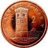 Man sziget-2013-2 Penny-Rézzel bevont acél-UNC-Pénzérme