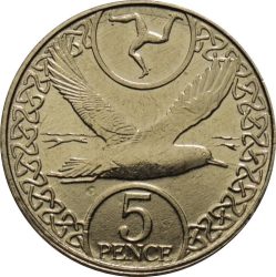 Man sziget-2017-5 Penny-Nikkelezett acél-UNC-Pénzérme