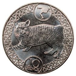 Man sziget-2020-10 Penny-Nikkelezett acél-UNC-Pénzérme