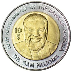 Namíbia-2010-10 Dollár-Bimetál-UNC-Pénzérme