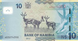 Namíbia 2012. 10 Dollar-UNC