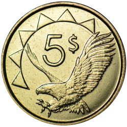 Namíbia-2015-5 Dollár-Alumíniumbronz-UNC-Pénzérme