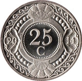 Holland Antillák-1989-2016-25 Cents-Nikkel-Acél-XF-Pénzérme