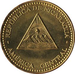 Nicaragua-2007-25 Centavos-Sárgaréz bevonatú acél-UNC-Pénzérme
