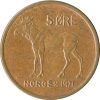 Norvégia-1973-5 Ore-Bronz-UNC-Pénzérme