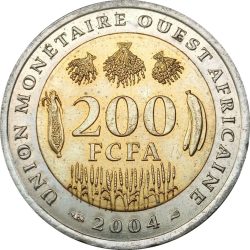 Nyugat-afrikai Államok-2005-200 Frank-Bimetál-UNC-Pénzérme