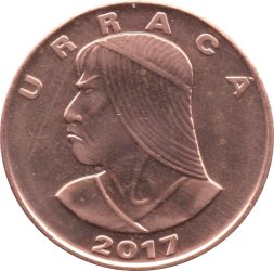 Panama-2017-1 Centesimo-Rézzel bevont cink-UNC-Pénzérme