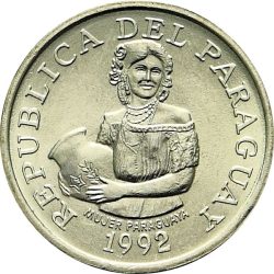 Paraguay-1992-5 Guaranies-Nikkel-réz-UNC-Pénzérme