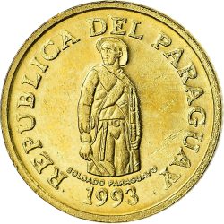 Paraguay-1993-1 Guaranies-Sárgaréz bevonatú acél-UNC-Pénzérme