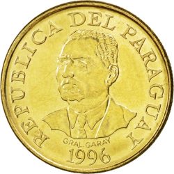 Paraguay-1996-10 Guaranies-Sárgaréz bevonatú acél-UNC-Pénzérme
