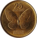 Fülöp-szigetek-1983-1990-25 Sentimo-Sárgaréz-VF-Pénzérme