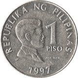 Fülöp-szigetek-1996-1 Piso-Réz-Nikkel-VF-Pénzérme