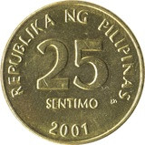 Fülöp-szigetek-1996-25 Sentimo-Sárgaréz-VF-Pénzérme