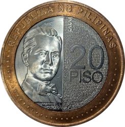 Fülöp-szigetek-2020-20 Piso-Bimetál-UNC-Pénzérme
