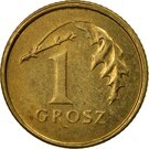 Lengyelország-1990-2014-1 Grosz-Sárgaréz-VF-Pénzérme