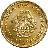 Dél-Afrika-1961-1964-1/2 Cent-Sárgaréz-F-Pénzérme