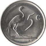 Dél-Afrika-1970-1989-5 Cents-Nikkel-VF-Pénzérme