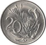 Dél-Afrika-1970-1990-20 Cents-Nikkel-VF-Pénzérme