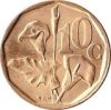 Dél-Afrika-1990-1995-10 Cents-Bronz-Acél-VF-Pénzérme