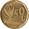 Dél-Afrika-1990-1995-50 Cents-Bronz-Acél-VF-Pénzérme