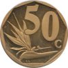 Dél-Afrika-1996-2000-50 Cents-Bronz-Acél-VF-Pénzérme