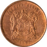 Dél-Afrika-1997-2000-1 Cent-Bronz-Acél-VF-Pénzérme