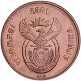Dél-Afrika-2000-1 Cent-Bronz-Acél-VF-Pénzérme