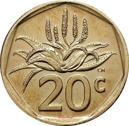 Dél-Afrika-2024-20 Cents-Bronzbevonatú acél-UNC-Pénzérme