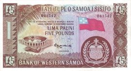 Szamoa 1963-2020. 5 Pounds-UNC