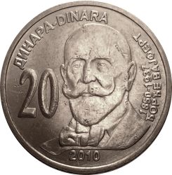 Szerbia-2010-20 Dinár-Nikkel-réz-UNC-Pénzérme