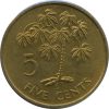 Seychelle-szigetek-1982-5 Cent-Sárgaréz-VF-Pénzérme